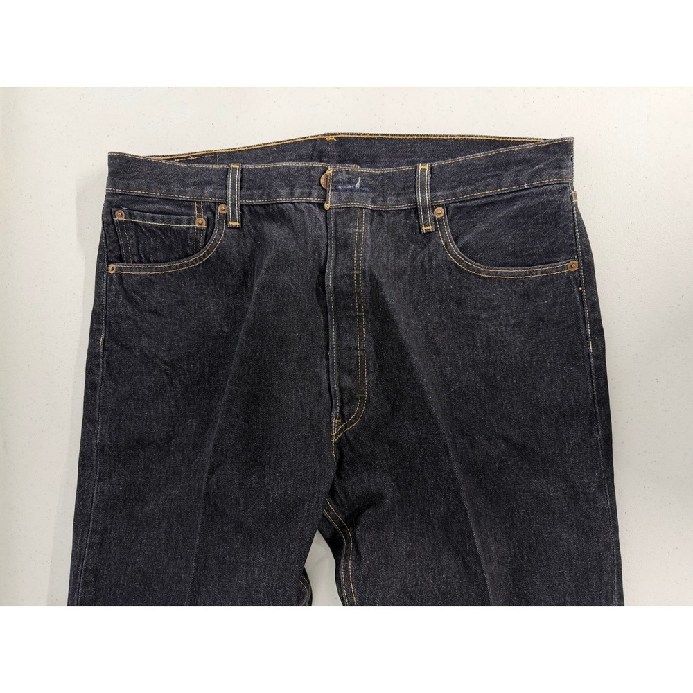 Levi's 501 Original Straight Fit Dark Wash Denim Jeans Men's Size 38x36 - Picture 2 of 13